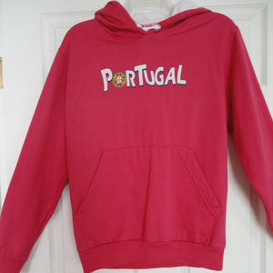Portugal Pullover Hoodie Hooded Sweatshirt Pink